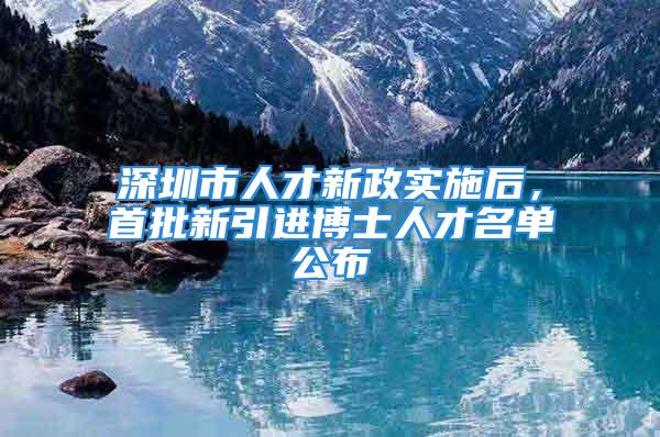 深圳市人才新政实施后，首批新引进博士人才名单公布