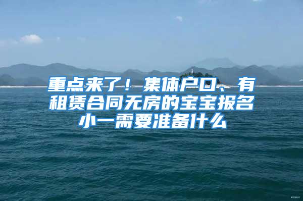 重点来了！集体户口、有租赁合同无房的宝宝报名小一需要准备什么