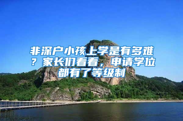 非深户小孩上学是有多难？家长们看看，申请学位都有了等级制