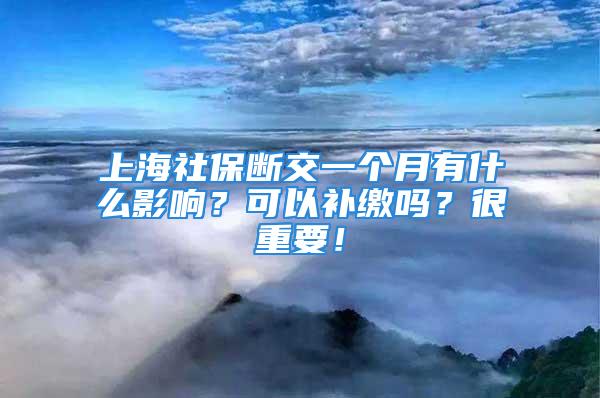 上海社保断交一个月有什么影响？可以补缴吗？很重要！