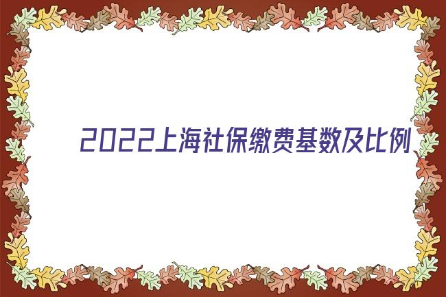 2022上海社保缴费基数及比例