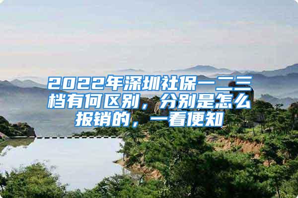 2022年深圳社保一二三档有何区别，分别是怎么报销的，一看便知