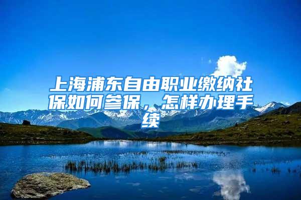 上海浦东自由职业缴纳社保如何参保，怎样办理手续