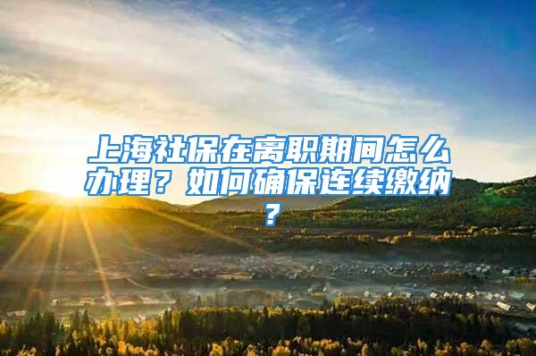 上海社保在离职期间怎么办理？如何确保连续缴纳？