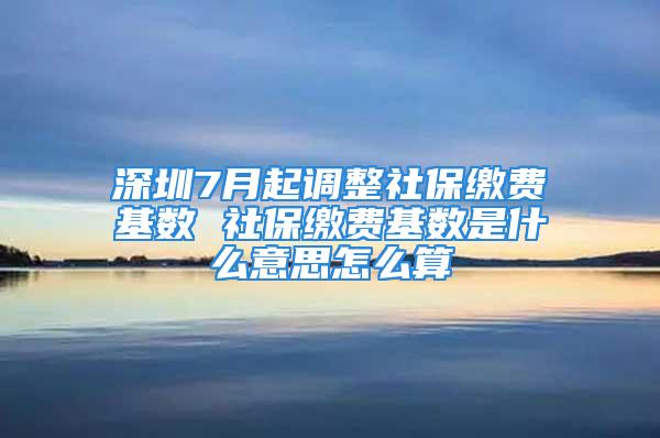 深圳7月起调整社保缴费基数 社保缴费基数是什么意思怎么算