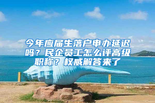 今年应届生落户申办延迟吗？民企员工怎么评高级职称？权威解答来了