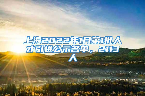 上海2022年1月第1批人才引进公示名单，2113人