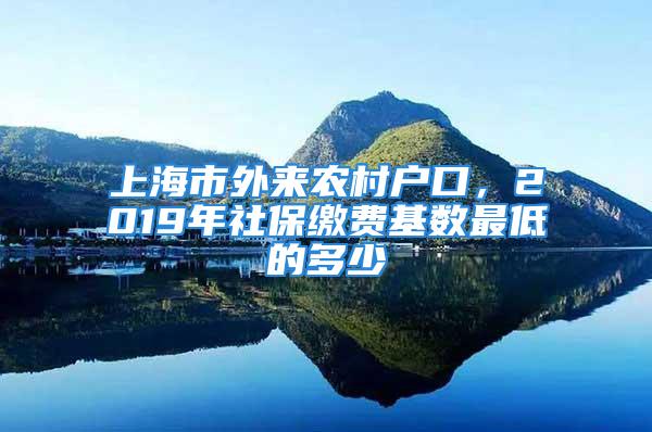 上海市外来农村户口，2019年社保缴费基数最低的多少