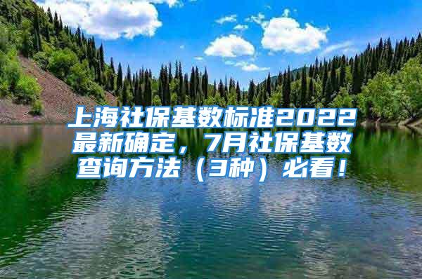 上海社保基数标准2022最新确定，7月社保基数查询方法（3种）必看！