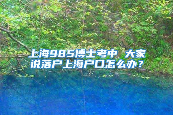 上海985博士考中 大家说落户上海户口怎么办？