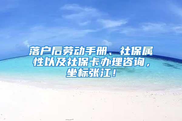 落户后劳动手册、社保属性以及社保卡办理咨询，坐标张江！