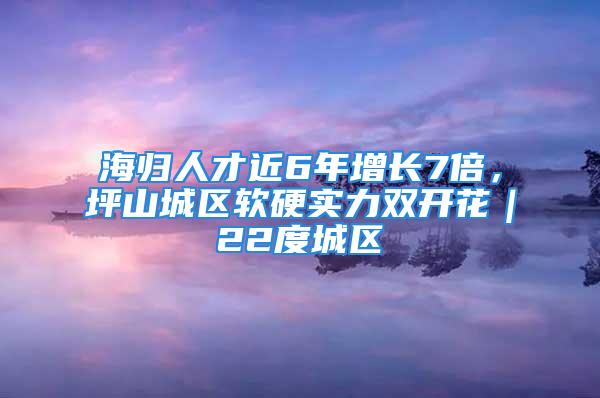 海归人才近6年增长7倍，坪山城区软硬实力双开花｜22度城区⑧