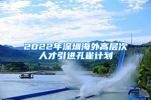 2022年深圳海外高层次人才引进孔雀计划