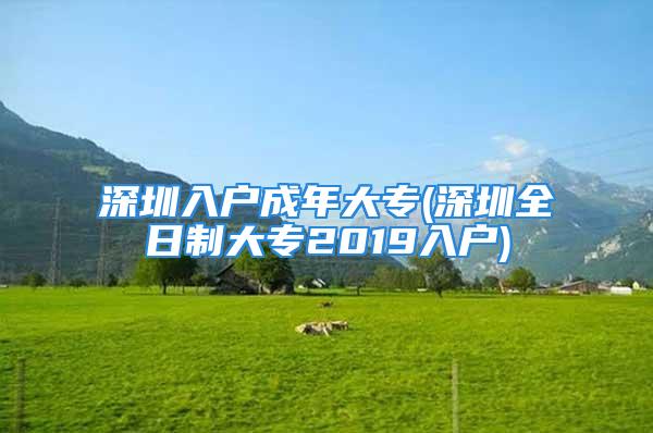 深圳入户成年大专(深圳全日制大专2019入户)