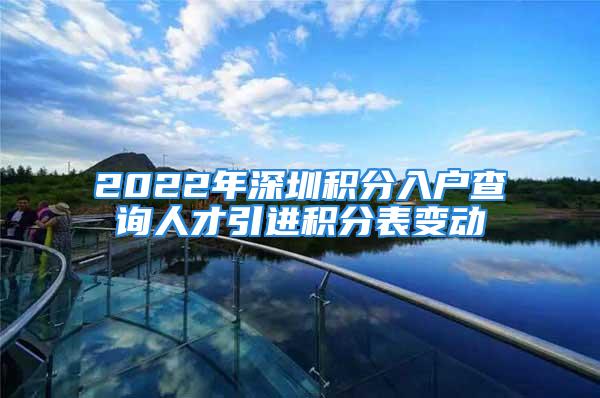 2022年深圳积分入户查询人才引进积分表变动