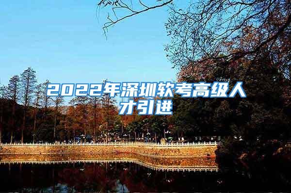 2022年深圳软考高级人才引进