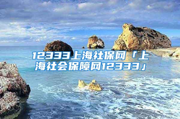 12333上海社保网「上海社会保障网12333」