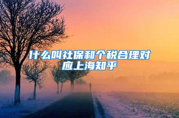 什么叫社保和个税合理对应上海知乎