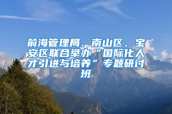 前海管理局、南山区、宝安区联合举办“国际化人才引进与培养”专题研讨班