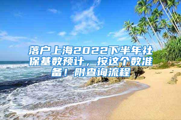 落户上海2022下半年社保基数预计，按这个数准备！附查询流程