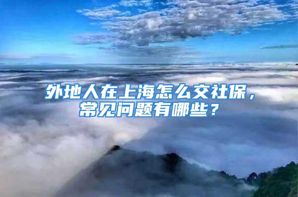 外地人在上海怎么交社保，常见问题有哪些？