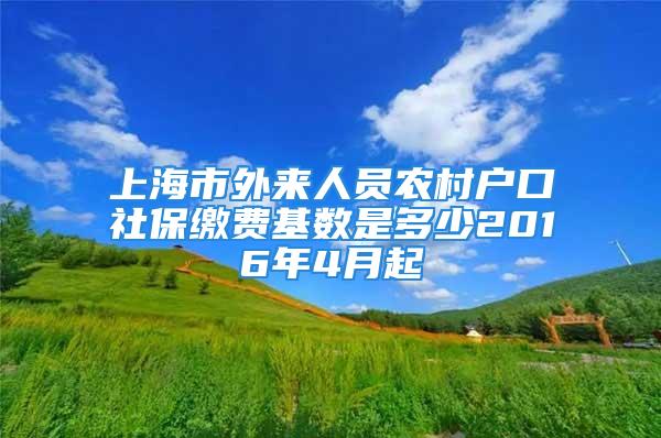 上海市外来人员农村户口社保缴费基数是多少2016年4月起