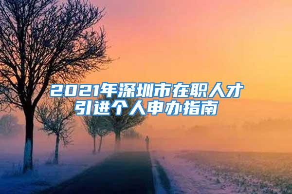 2021年深圳市在职人才引进个人申办指南