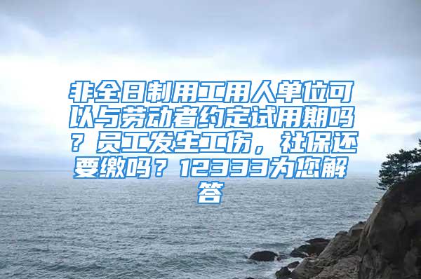 非全日制用工用人单位可以与劳动者约定试用期吗？员工发生工伤，社保还要缴吗？12333为您解答