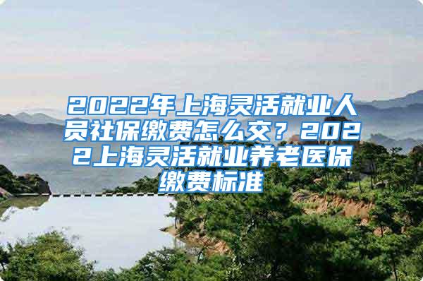 2022年上海灵活就业人员社保缴费怎么交？2022上海灵活就业养老医保缴费标准