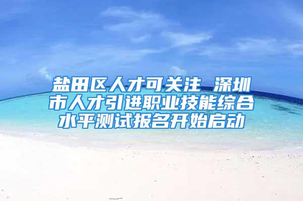 盐田区人才可关注 深圳市人才引进职业技能综合水平测试报名开始启动