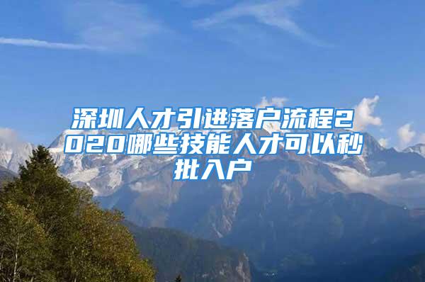 深圳人才引进落户流程2020哪些技能人才可以秒批入户