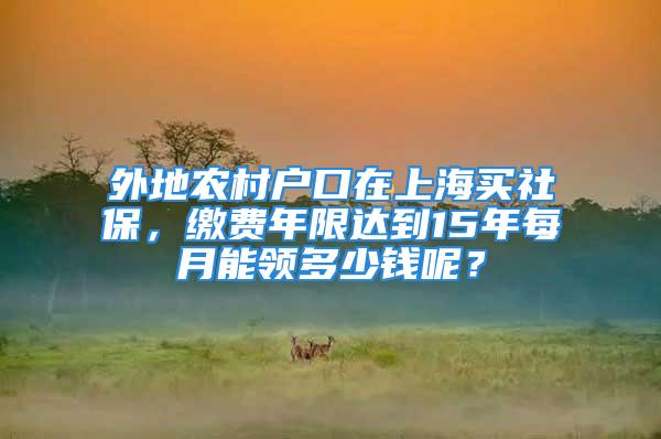 外地农村户口在上海买社保，缴费年限达到15年每月能领多少钱呢？