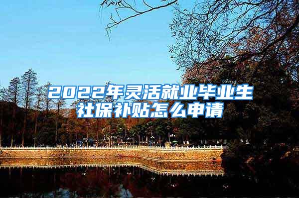 2022年灵活就业毕业生社保补贴怎么申请