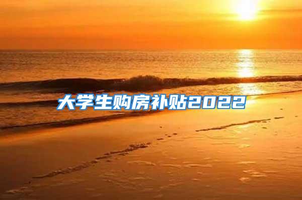 大学生购房补贴2022