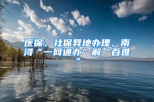 医保、社保异地办理，南浔“一网通办”解“百难”