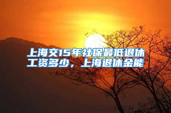 上海交15年社保最低退休工资多少，上海退休金能