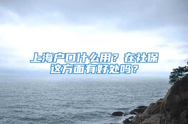 上海户口什么用？在社保这方面有好处吗？