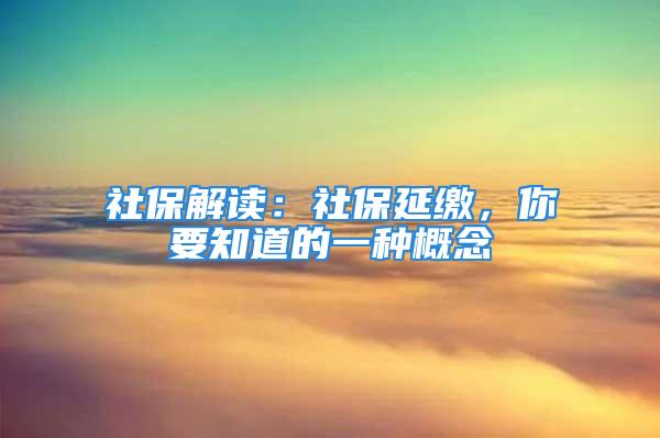 社保解读：社保延缴，你要知道的一种概念