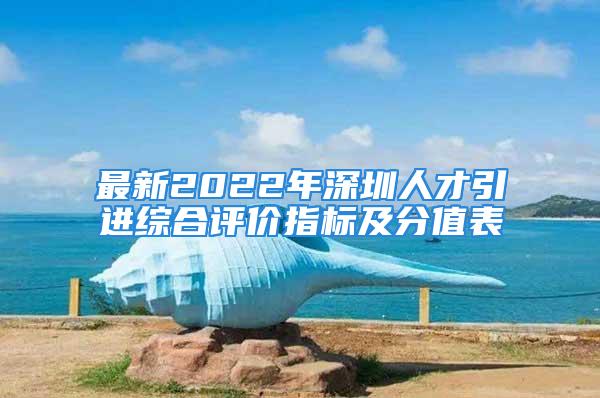 最新2022年深圳人才引进综合评价指标及分值表