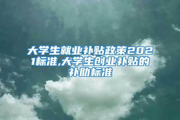 大学生就业补贴政策2021标准,大学生创业补贴的补助标准