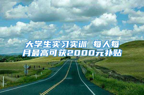 大学生实习实训 每人每月最高可获2000元补贴