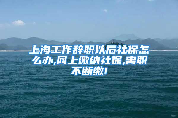 上海工作辞职以后社保怎么办,网上缴纳社保,离职不断缴!