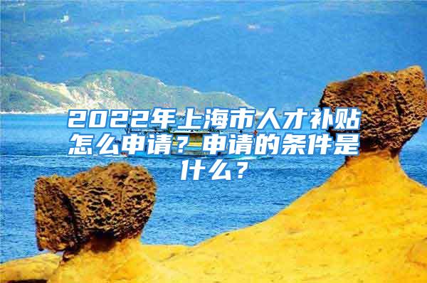 2022年上海市人才补贴怎么申请？申请的条件是什么？