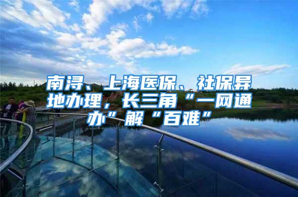 南浔、上海医保、社保异地办理，长三角“一网通办”解“百难”