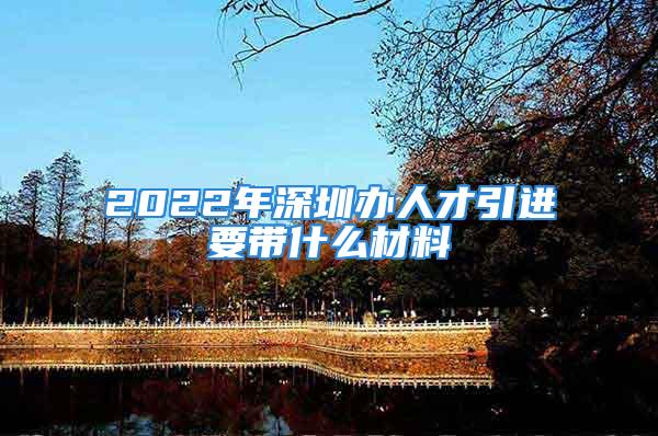 2022年深圳办人才引进要带什么材料