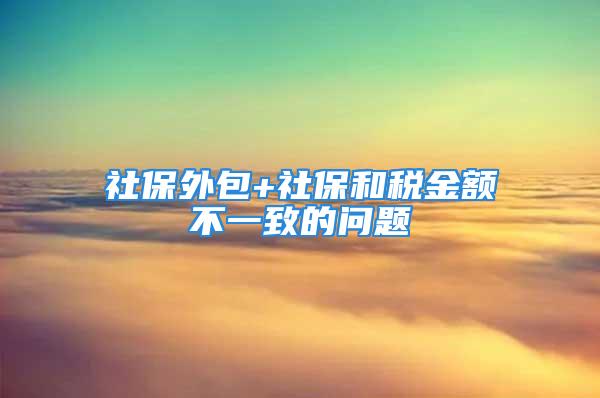 社保外包+社保和税金额不一致的问题