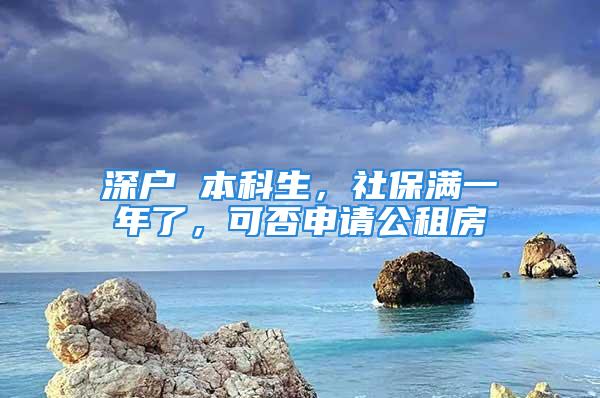 深户 本科生，社保满一年了，可否申请公租房