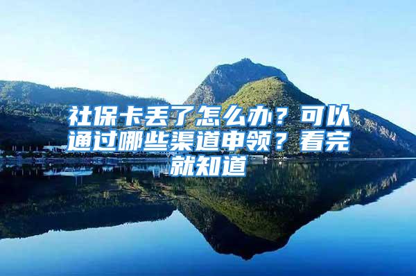 社保卡丢了怎么办？可以通过哪些渠道申领？看完就知道→