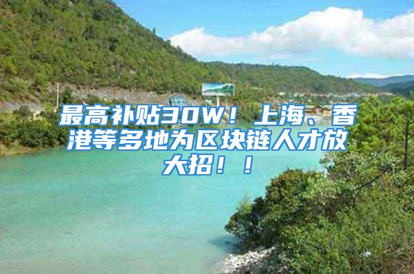 最高补贴30W！上海、香港等多地为区块链人才放大招！！