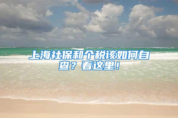 上海社保和个税该如何自查？看这里！